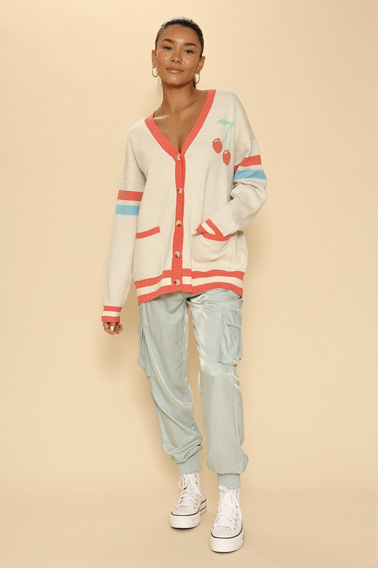 Oversized cherry varsity cardigan Shop Style & More | Fresh Looks, Everyday Deals & Free Shipping