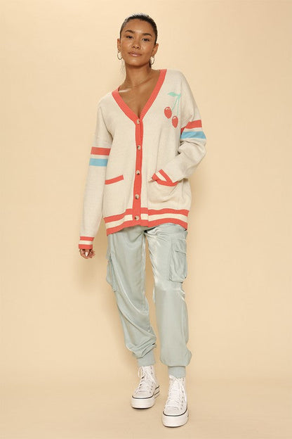 Oversized cherry varsity cardigan Shop Style & More | Fresh Looks, Everyday Deals & Free Shipping