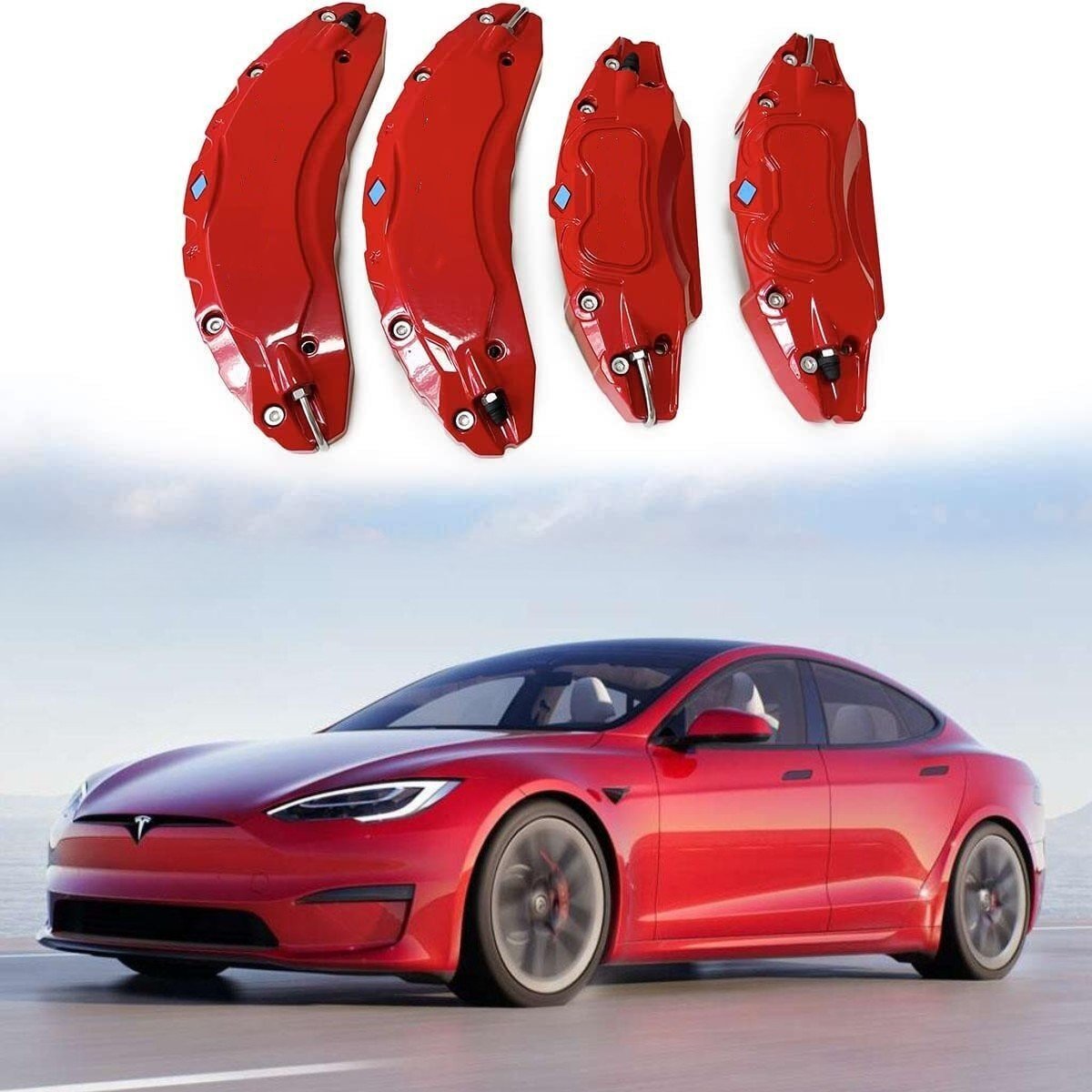 Aluminum Brake Caliper Covers for Model S/X | 4 Colors | Stainless Steel Hardware | Performance Look Tesery Official Store