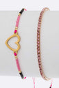 Heart Charm Rhinestone 2 In 1 Bracelet Set Shop Style & More | Fresh Looks, Everyday Deals & Free Shipping