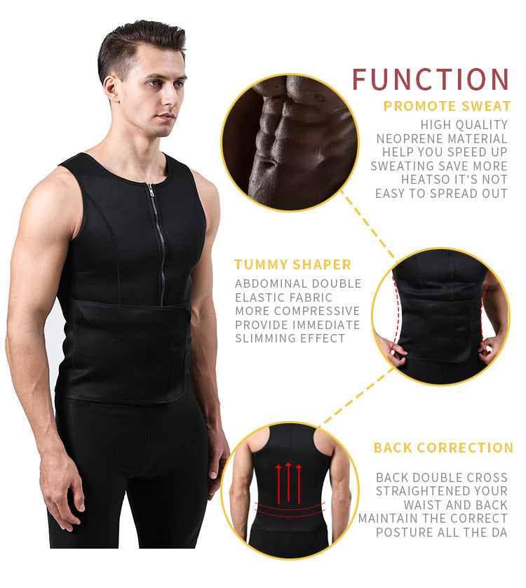 Men's Adjustable Compression Tank Top, Men's Waist Trainers NovaCart