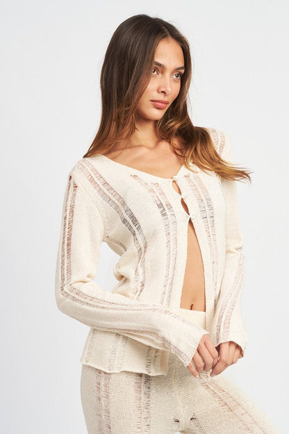BUTTON UP LADDERED CARDIGAN TOP Shop Style & More | Fresh Looks, Everyday Deals & Free Shipping