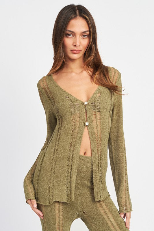 BUTTON UP LADDERED CARDIGAN TOP Shop Style & More | Fresh Looks, Everyday Deals & Free Shipping