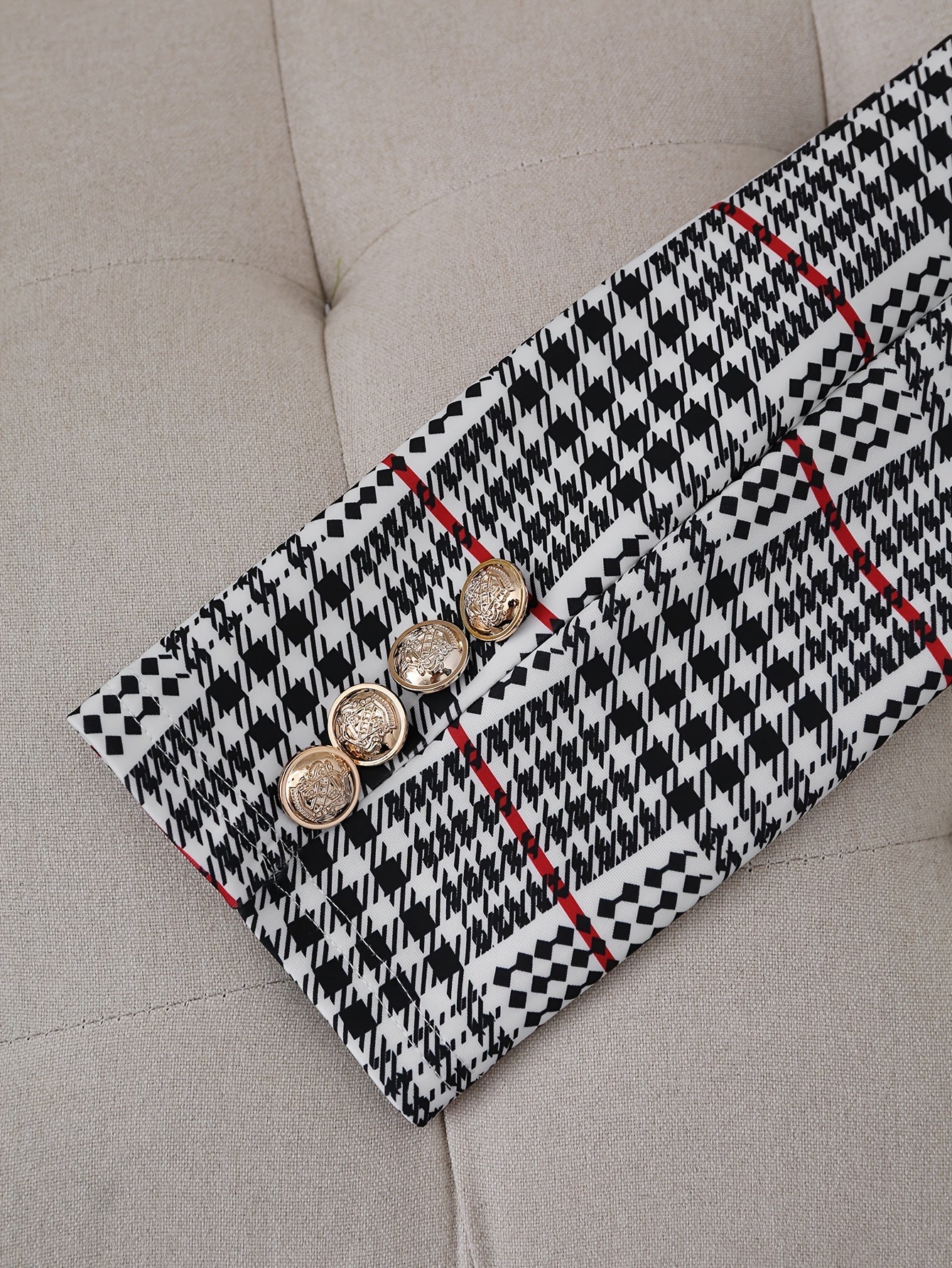 Plus Size Plaid Skirt Suit for Women – Two-Piece Blazer and High Waist Skirt Set FitiqueFit