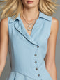 Women's Asymmetrical Sleeveless Mini Dress – Slim Fit Polo Neck FitiqueFit