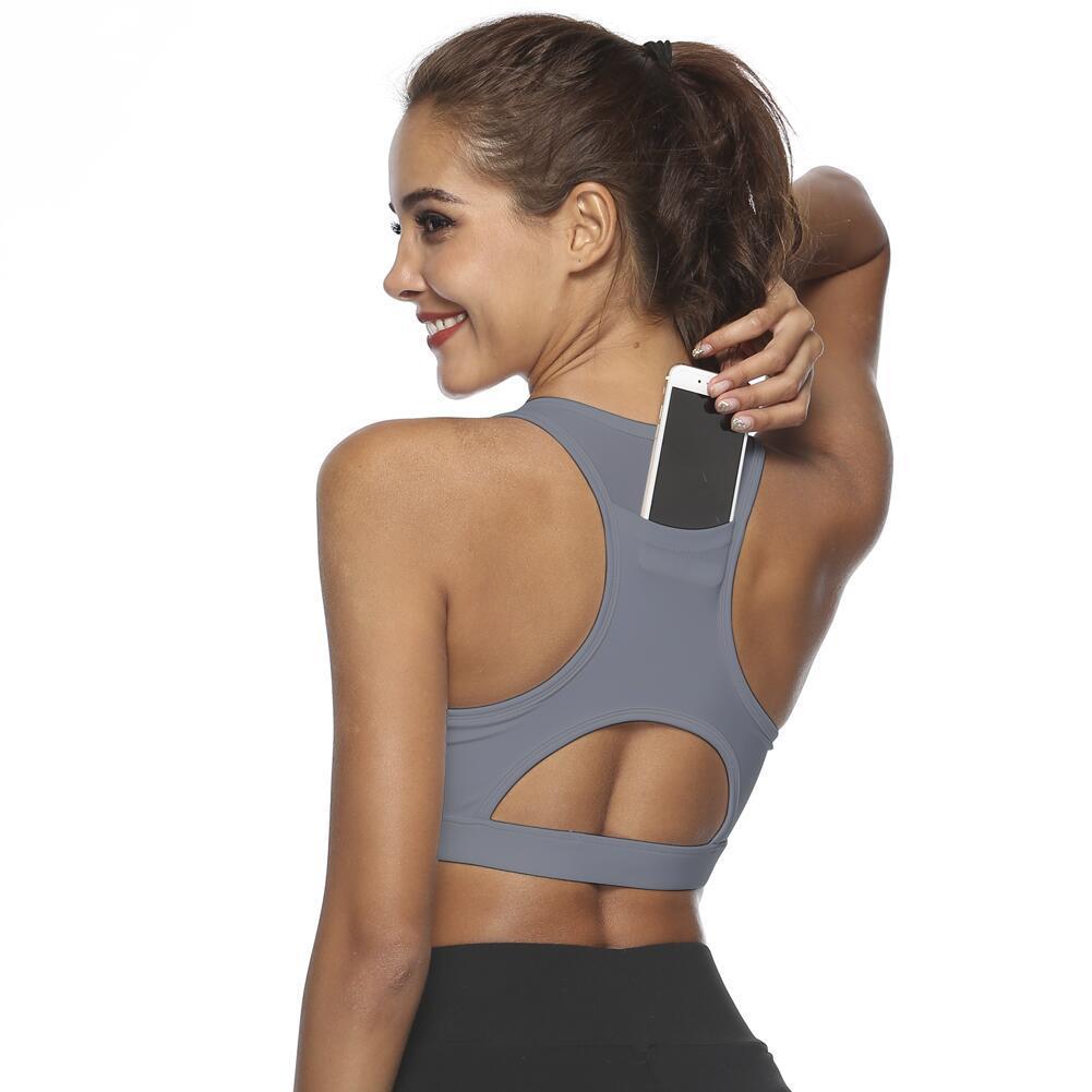 Women’s Breathable Sports Bra with Back Pocket FitiqueFit