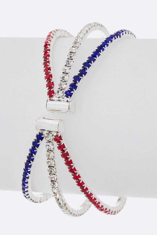 Red White Blue Rhinestone Cuff Shop Style & More | Fresh Looks, Everyday Deals & Free Shipping