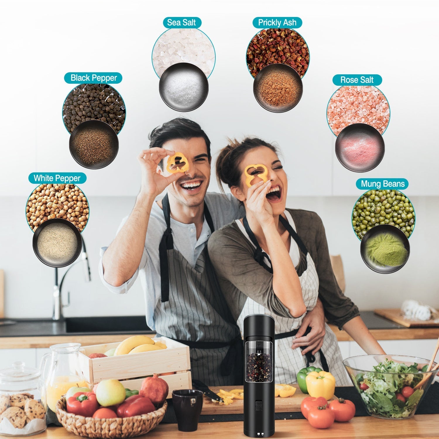Electric Salt & Pepper Grinder – Gravity Sensor with LED SmartPursue™