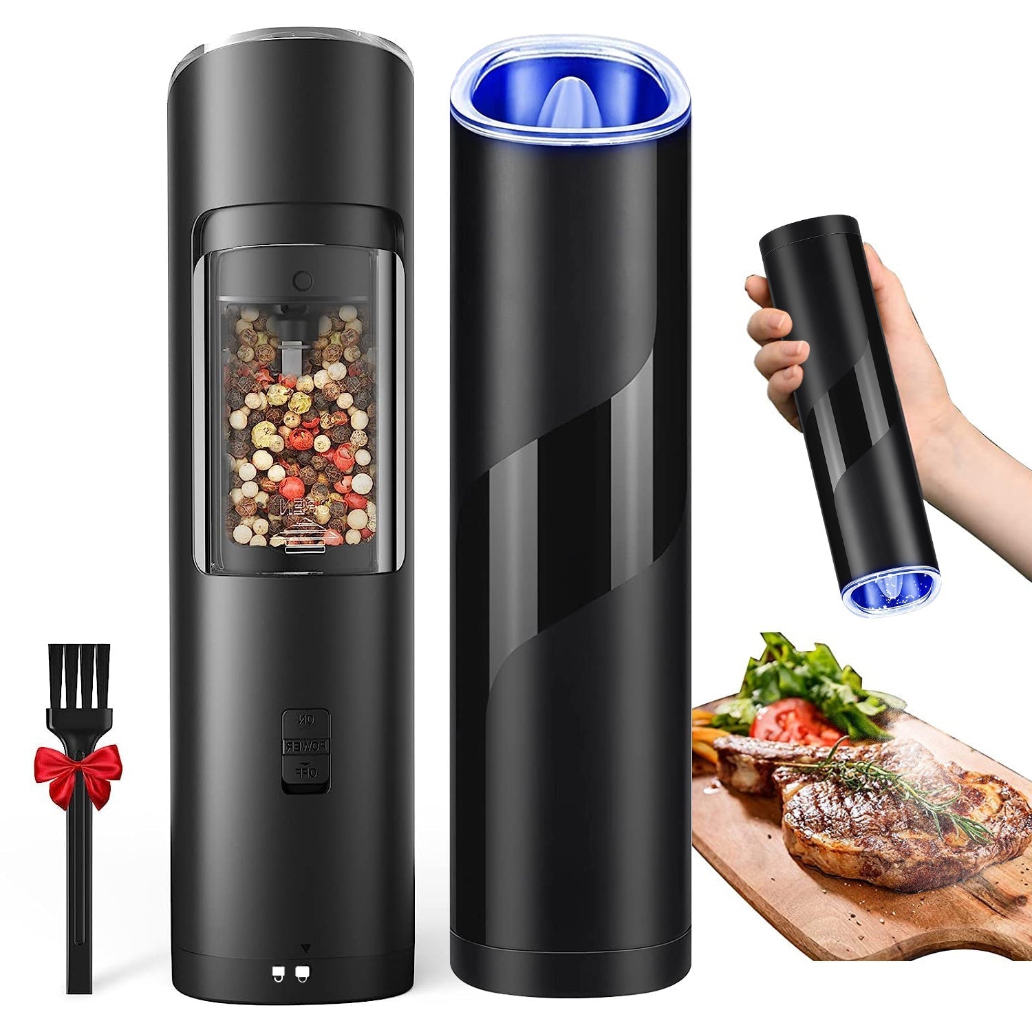 Electric Salt & Pepper Grinder – Gravity Sensor with LED SmartPursue™
