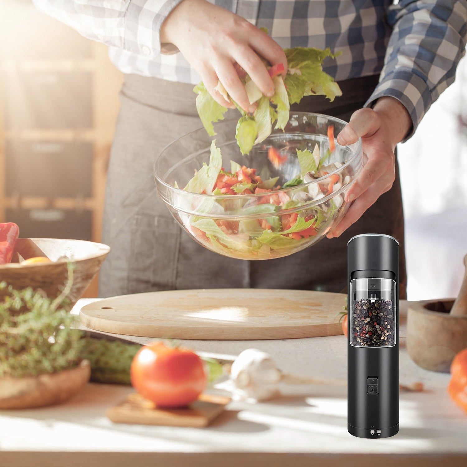 Electric Salt & Pepper Grinder – Gravity Sensor with LED SmartPursue™