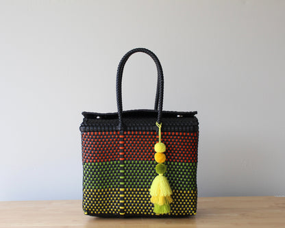Candela Handwoven Handbag - Black & Colors MexiMexi