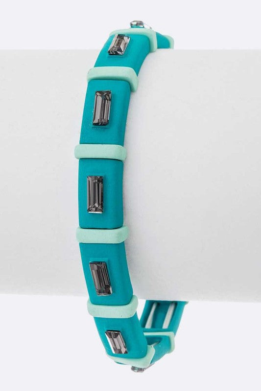 Rubber Coated Crystal Stretch Bracelet Shop Style & More | Fresh Looks, Everyday Deals & Free Shipping