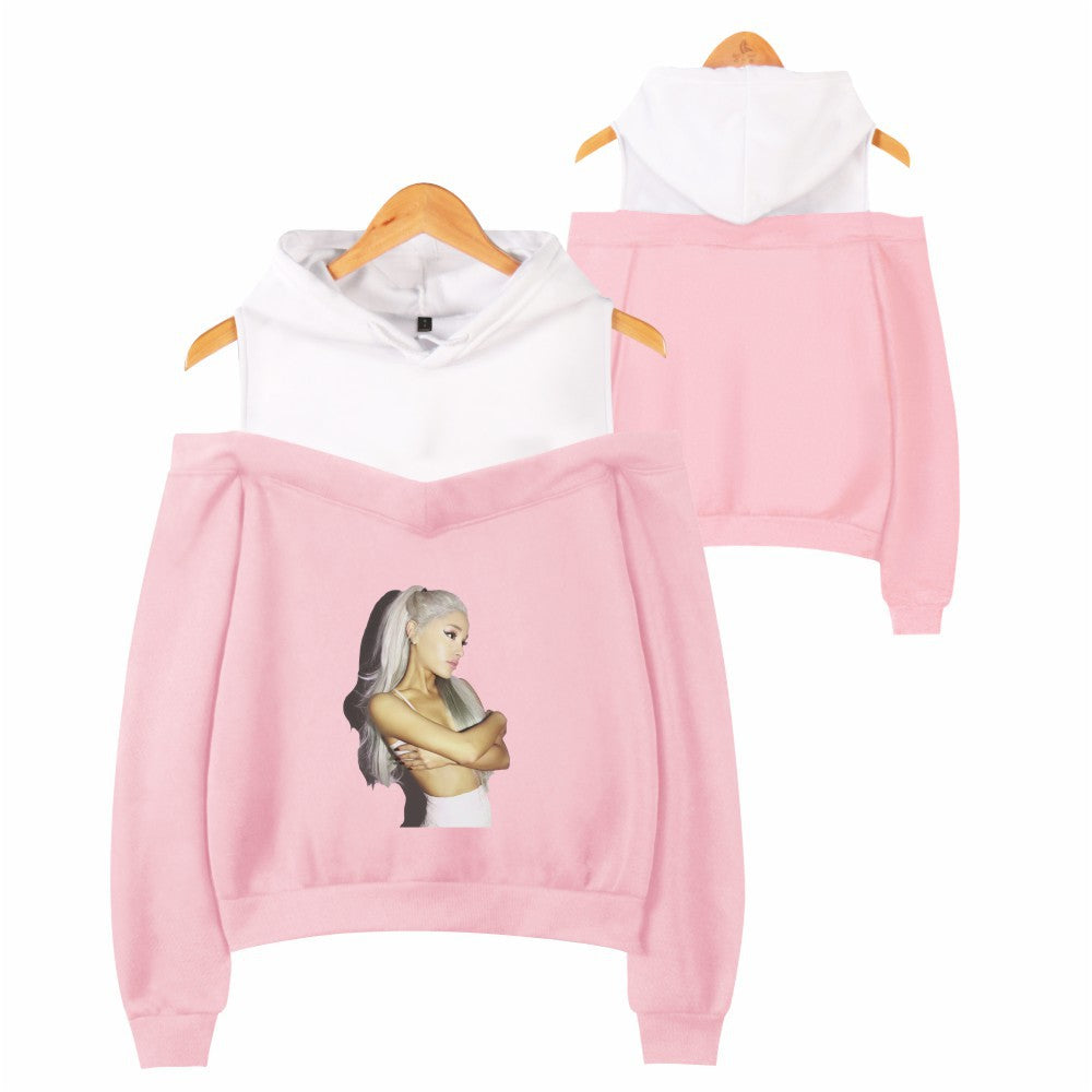 Off-shoulder hooded sweatshirt See size chart under “more details” The Fashion Celestial