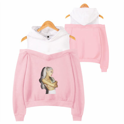 Off-shoulder hooded sweatshirt See size chart under “more details” The Fashion Celestial