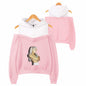 Off-shoulder hooded sweatshirt See size chart under “more details” The Fashion Celestial