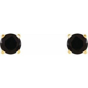 14K Yellow 4 mm Natural Black Onyx Earrings Ethereal Legacy Boutiques