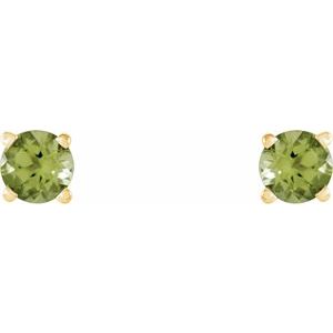 14K Yellow 4 mm Natural Peridot Earrings Ethereal Legacy Boutiques
