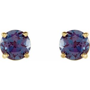 14K Yellow 5 mm Lab-Grown Alexandrite Earrings Ethereal Legacy Boutiques