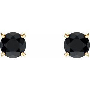 14K Yellow 5 mm Natural Black Onyx Earrings Ethereal Legacy Boutiques