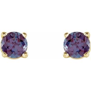 14K Yellow 4 mm Lab-Grown Alexandrite Earrings Ethereal Legacy Boutiques