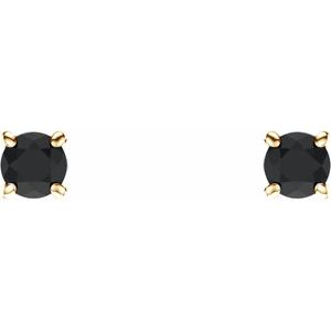 14K Yellow 2.5 mm Natural Black Onyx Earrings Ethereal Legacy Boutiques