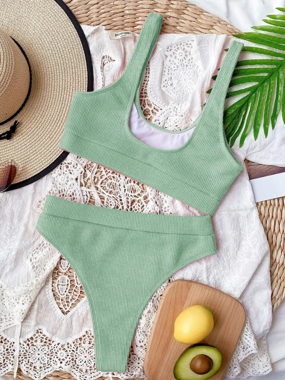Scoop Neck Wide Strap Two-Piece Swim Set New Era Fashion LLc