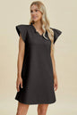 Double Take Full Size Ruffled V-Neck Cap Sleeve Dress West2East Surf