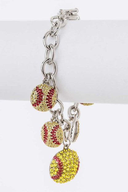 Crystal Softball Charm Toggle Bracelet Shop Style & More | Fresh Looks, Everyday Deals & Free Shipping