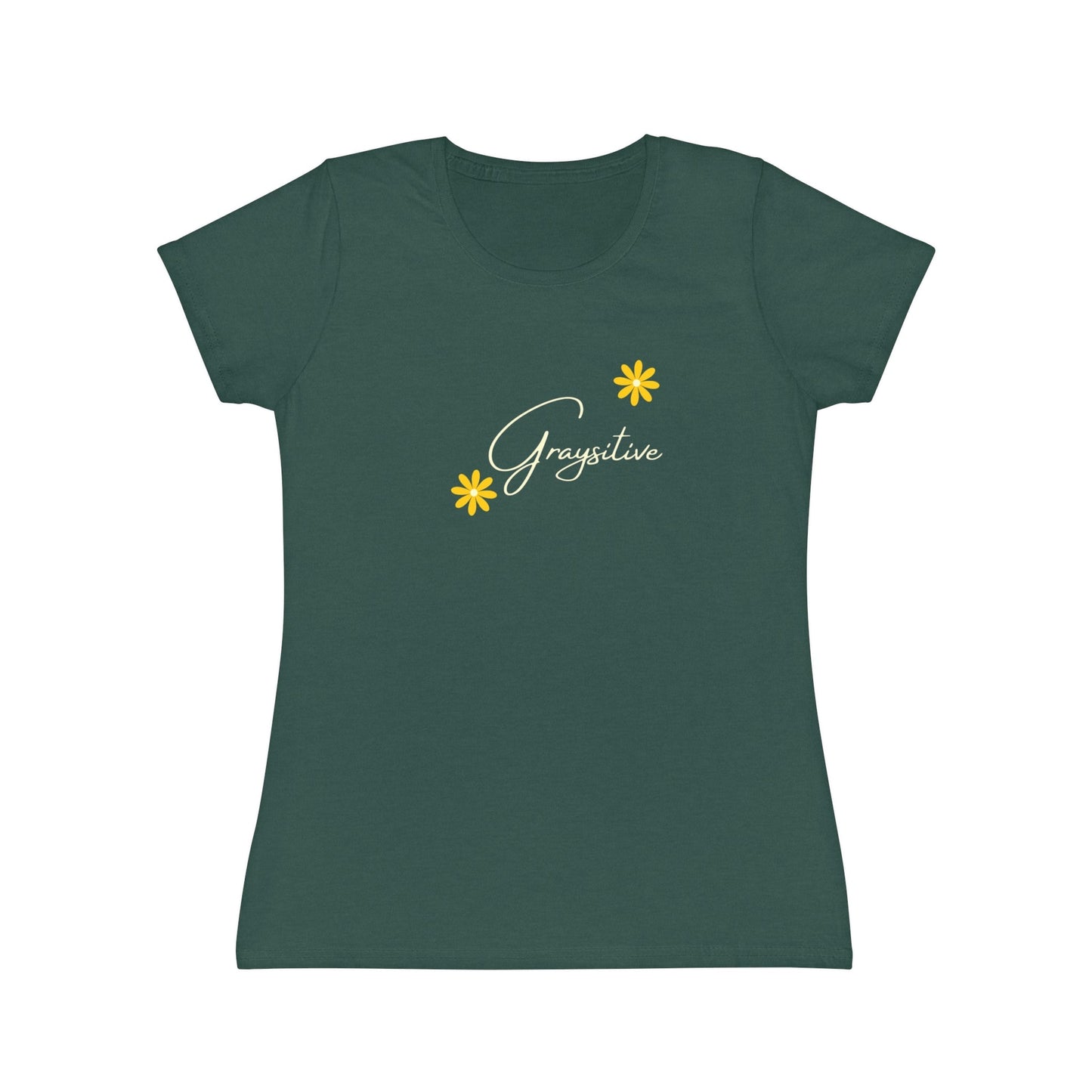 Women's Iconic T-Shirt graysitive with flowers Grayceful LLC