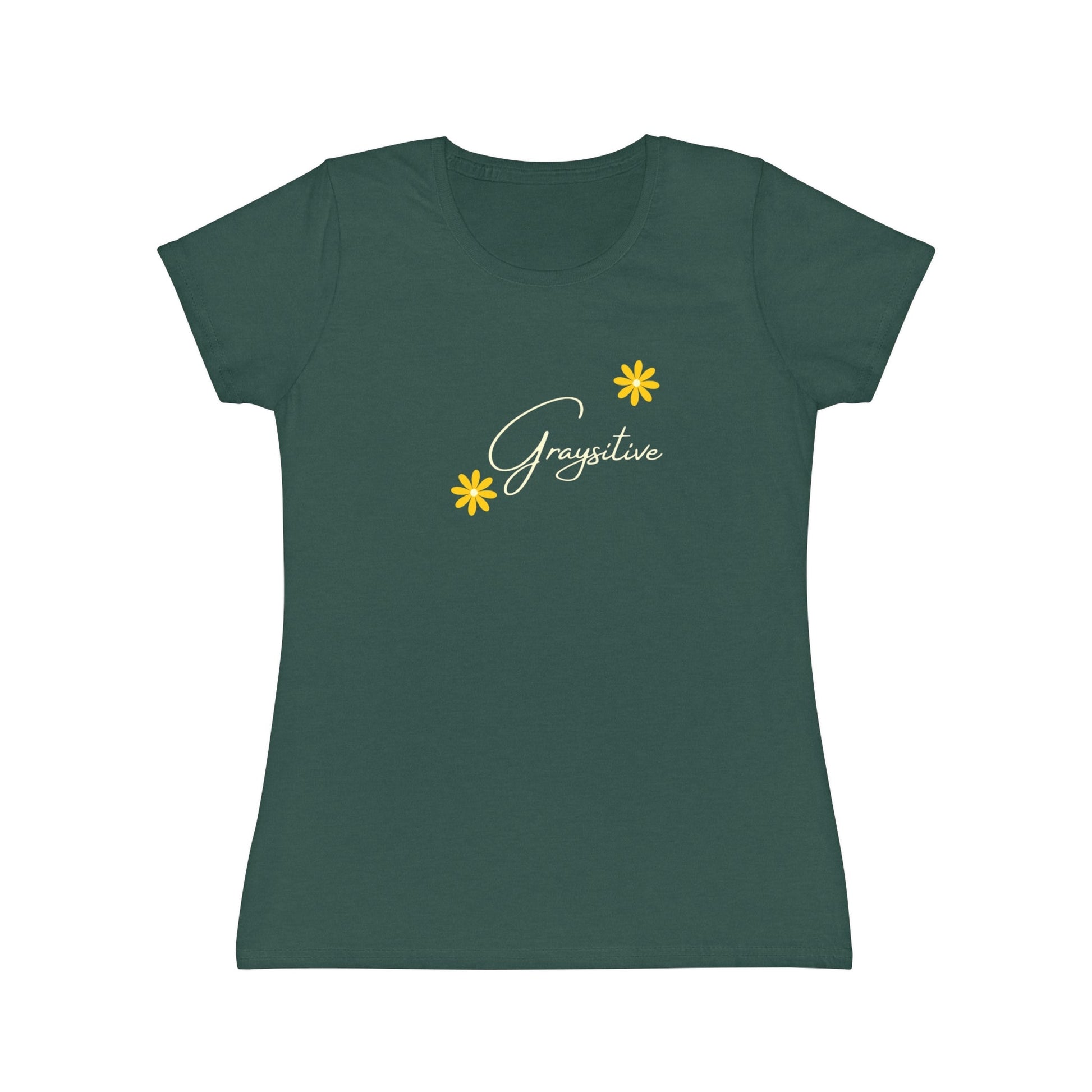 Women's Iconic T-Shirt graysitive with flowers Grayceful LLC