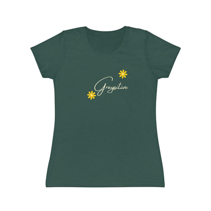 Women's Iconic T-Shirt graysitive with flowers Grayceful LLC
