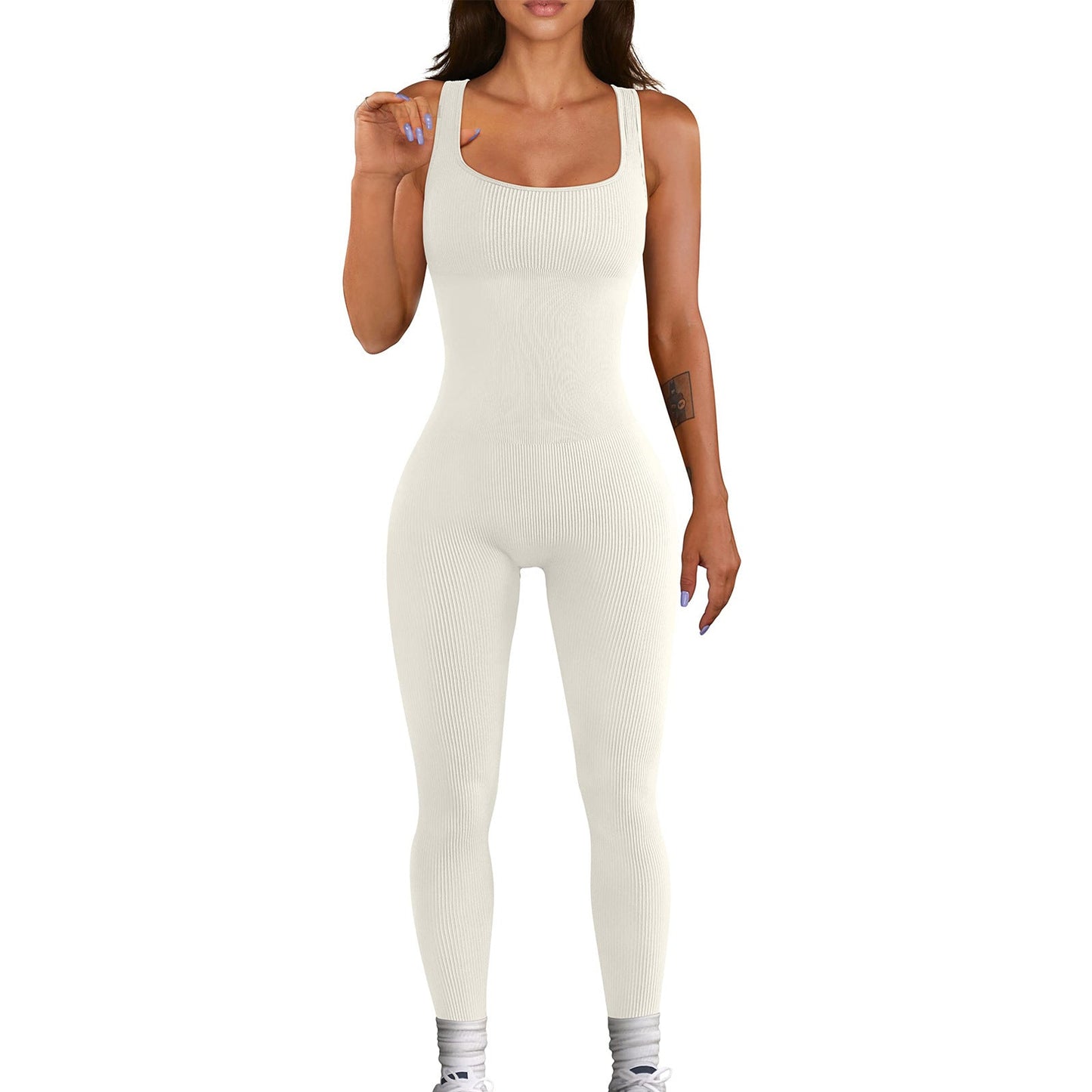 Women’s Ribbed Sleeveless Jumpsuit FitiqueFit