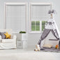 Stylish 2-Inch Cordless Faux Wood Blinds in Elegant White - Perfect for Any Room