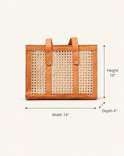 Raja Leather and Cane Everyday Bag Village Thrive