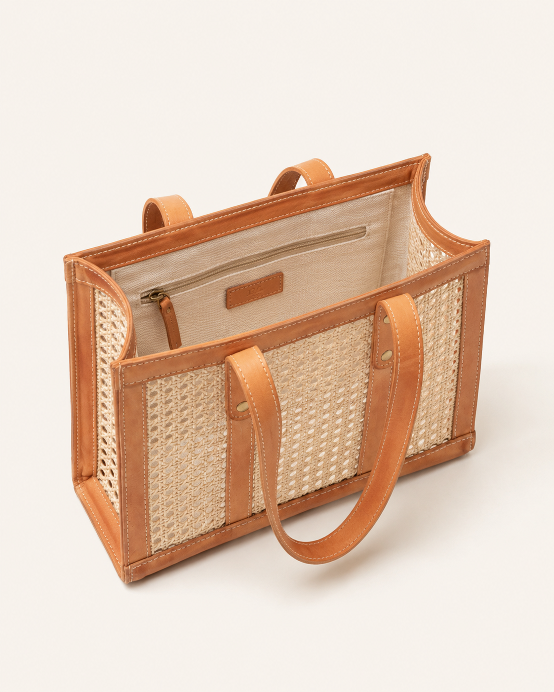 Raja Leather and Cane Everyday Bag Village Thrive