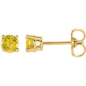 14K Yellow 4 mm Natural Yellow Sapphire Earrings Ethereal Legacy Boutiques