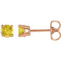 14K Rose 4 mm Natural Yellow Sapphire Earrings Ethereal Legacy Boutiques