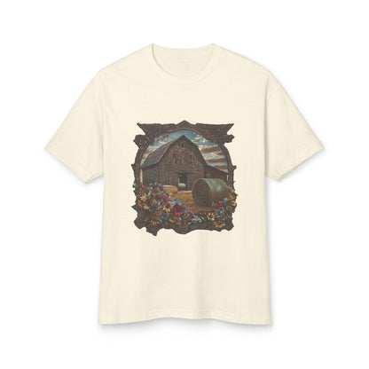 Weathered Barn and Wildflowers Tee Country in My Heart
