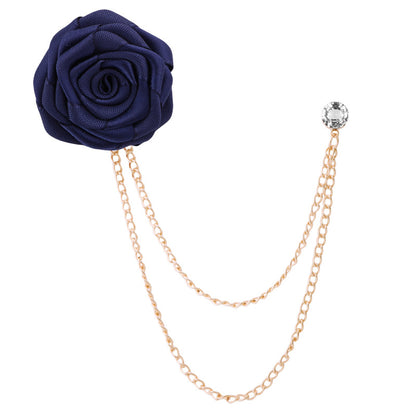 Men's Wedding Ceremony Groom Handmade Rose Chain Brooch NovaCart