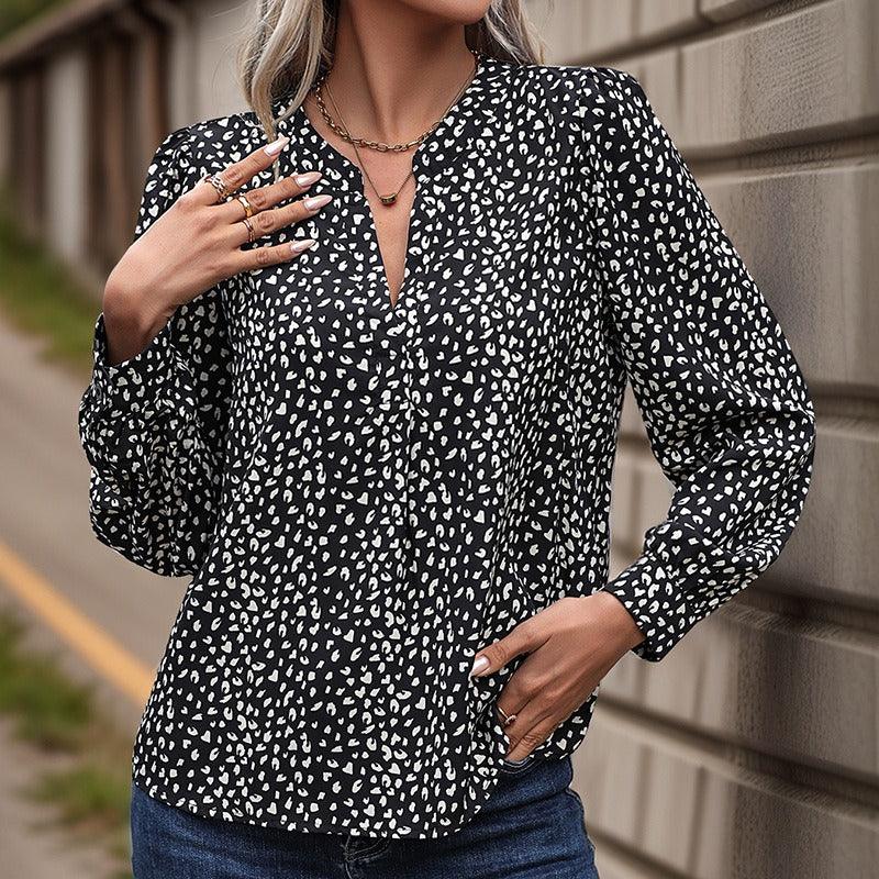 Wild West Leopard Print Top – Trendy Long Sleeved Cowgirl Top for Stylish Women Country in My Heart