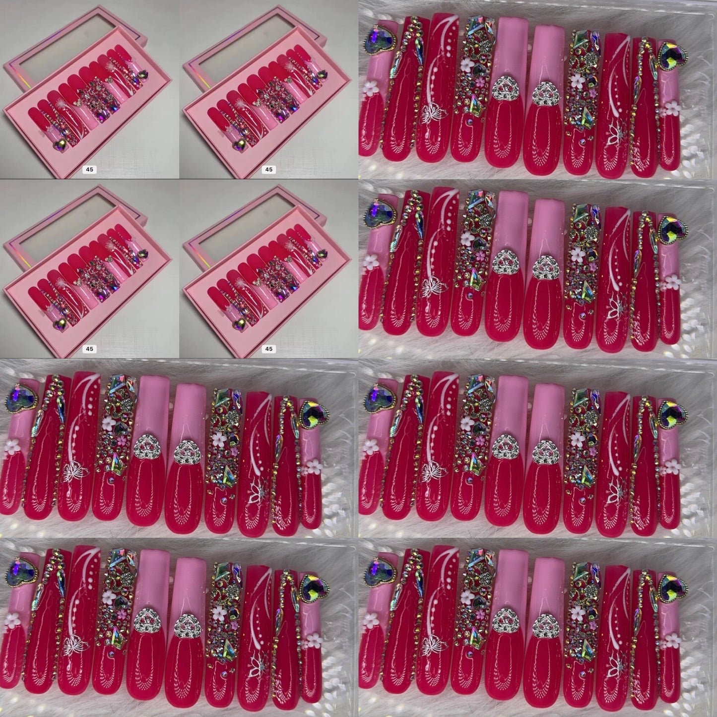 Pink nails acrylic press on nails HOL stores
