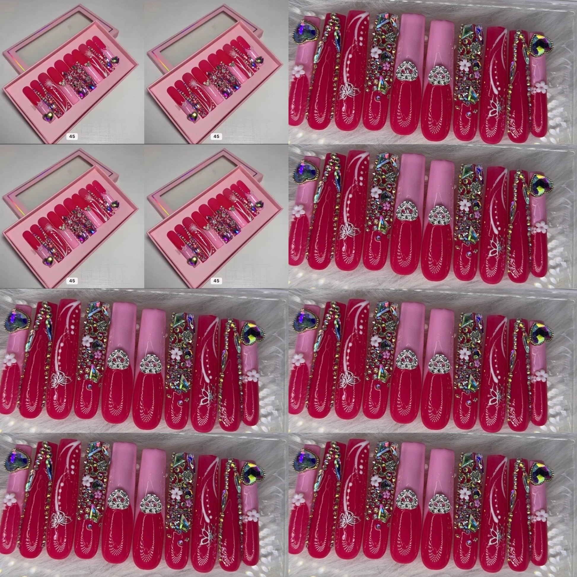 Pink nails acrylic press on nails HOL stores