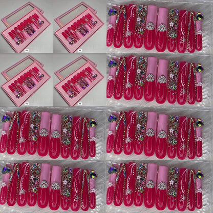 Pink nails acrylic press on nails HOL stores