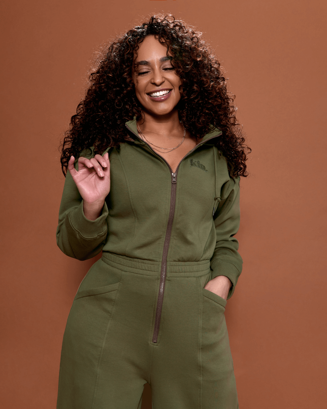 Green Satin Lined Jumpsuit KINApparel