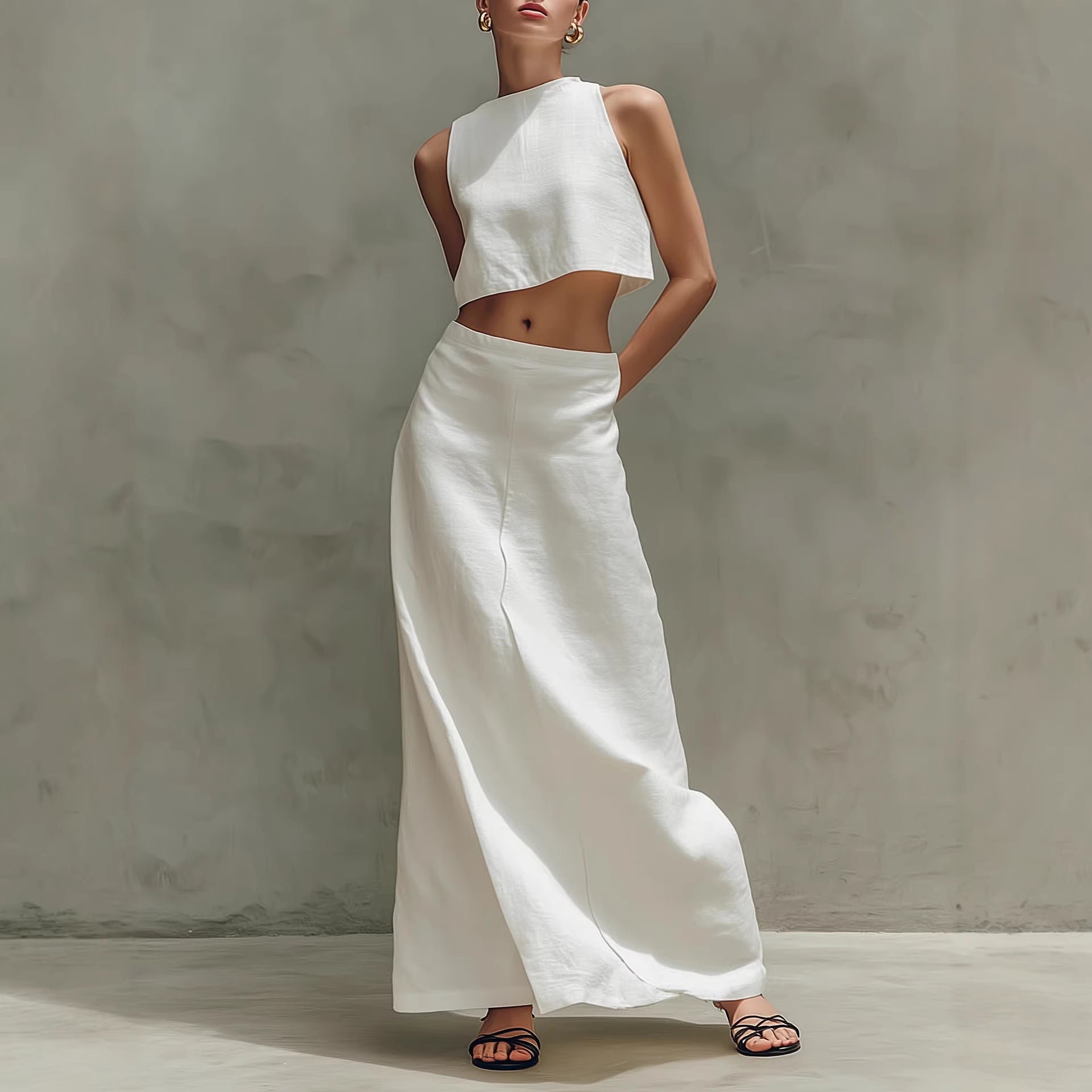 Women's Sleeveless Slimming Maxi Dress Two-Piece Set FitiqueFit