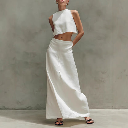 Women's Sleeveless Slimming Maxi Dress Two-Piece Set FitiqueFit
