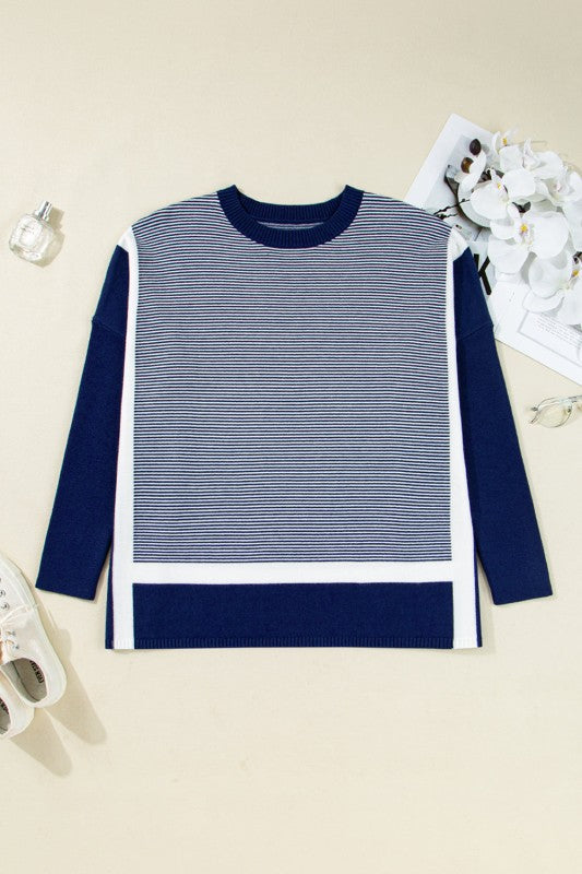 Stripe Colorblock Patchwork Dolman Sleeve Sweater Shop Style & More | Fresh Looks, Everyday Deals & Free Shipping