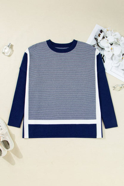 Stripe Colorblock Patchwork Dolman Sleeve Sweater Shop Style & More | Fresh Looks, Everyday Deals & Free Shipping