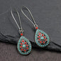 Boho Teardrop Earrings Alloy Ethnic Beads Flower Earrings Colorful Ear Jewelry NovaCart