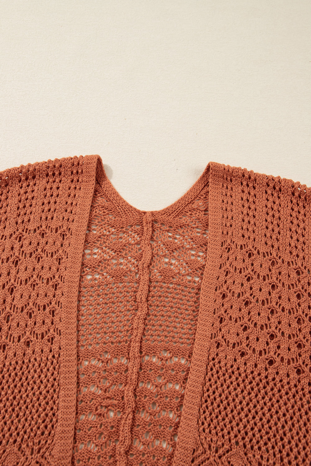 Redwood Burl Mixed Pattern Knitted Open Front Plus Cardigan Garden Naked Curves